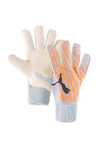 Šedo-oranžové brankářské rukavice Puma Ultra Grip 1 Hybrid Pro M 41786 05