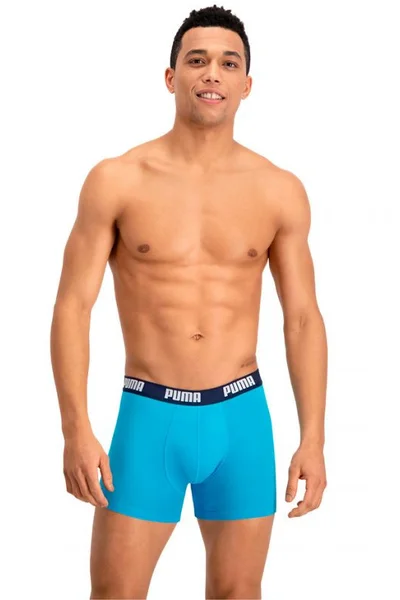 Puma Basic Pánské Boxerky 2P - Modrá a Tmavě Modrá