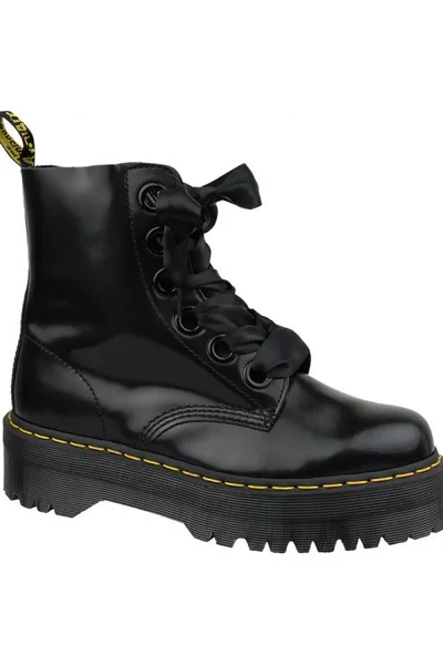 Boty Dr. Martens Molly černé s platformou a žlutým prošíváním Dr Martens