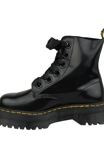 Boty Dr. Martens Molly černé s platformou a žlutým prošíváním Dr Martens