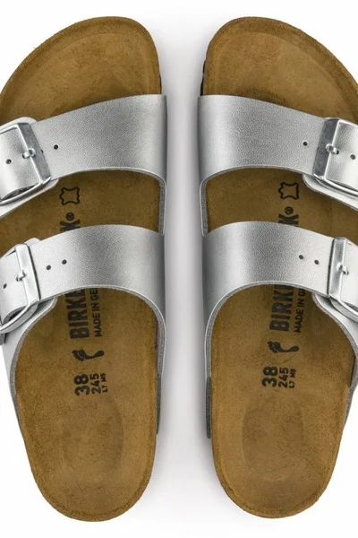 Žabky Birkenstock Arizona BF W - stříbrné