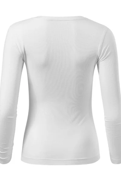 Kulatý výstřih s dlouhými rukávy - Malfini dámské bílé tričko